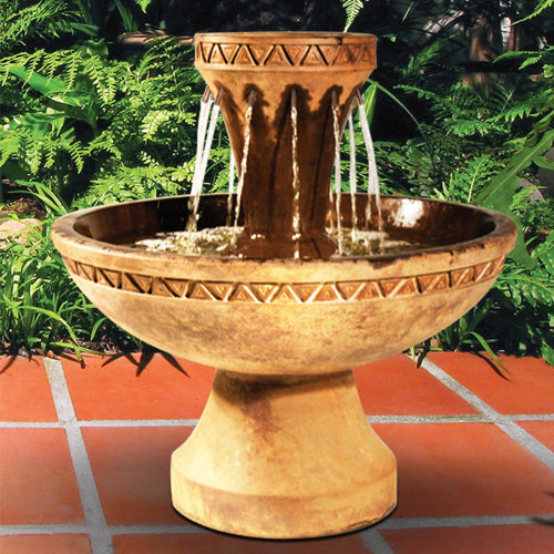 Zona Tiered Garden Fountain with water flowing