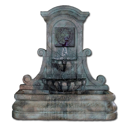 Lamura Lion Flat Wall Fountain with water flowing
