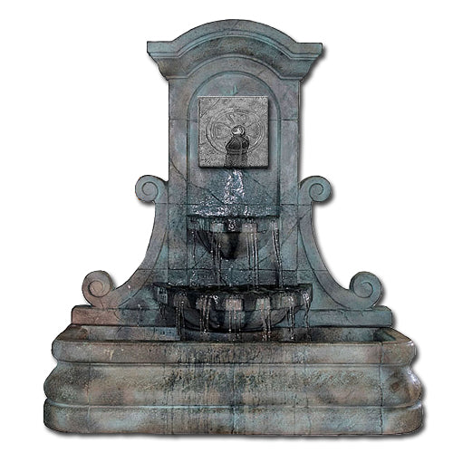 LaMura Rossette Flat Wall Fountain with water flowing
