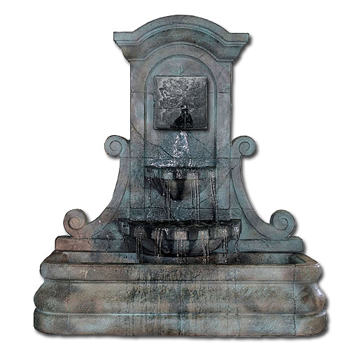LaMura Green Man Flat Wall Fountain with water flowing
