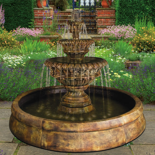 Valencia Spill Fountain in Crested Pool outdoor water feature
