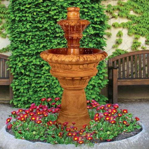 Valencia Two Tier Fountain with water flowing