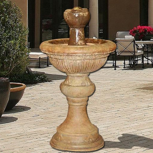 Traviata Fountain outdoor water feature with tiered design