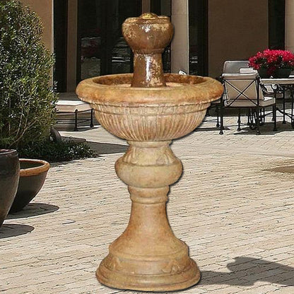 Traviata Fountain outdoor water feature with tiered design