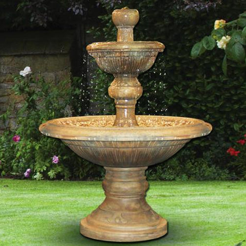 Traviata Two Tier Fountain with water flowing