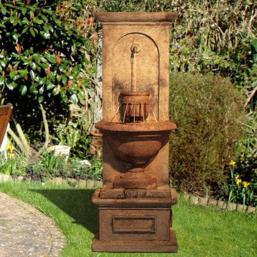 Vivanda Flat Wall Garden Fountain with water flowing