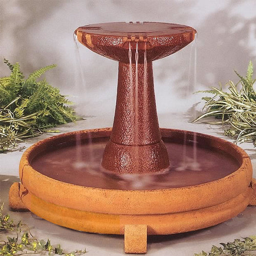 Overflowing Spill Dish Fountain with water flowing