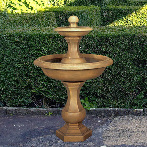 Barrington Two Tier Garden Fountain with water flowing
