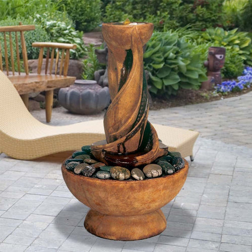 Spiral Fountain water feature for garden or patio