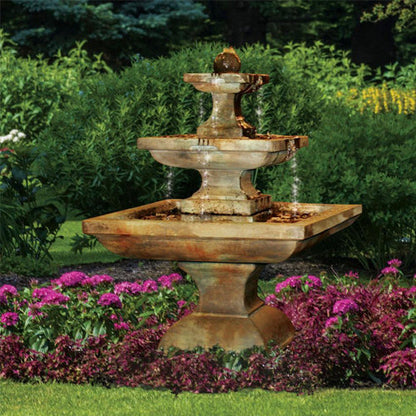 Tall Equinox Fountain with water flowing