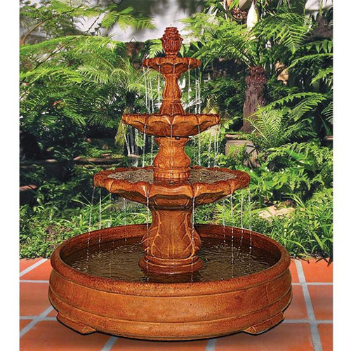 Classical Finial Outdoor Water Fountain in Grando Pool close up view