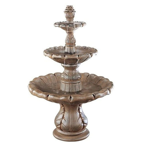 Classical Finial Tiered Outdoor Water Fountain with water flowing