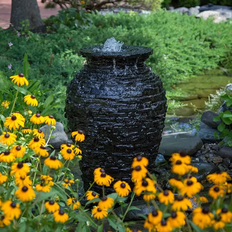 Stacked Slate Urn Fountain Kit 33.5 inch H 85 cm