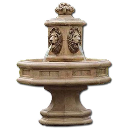 Classic Lion Cast Stone Outdoor Fountain