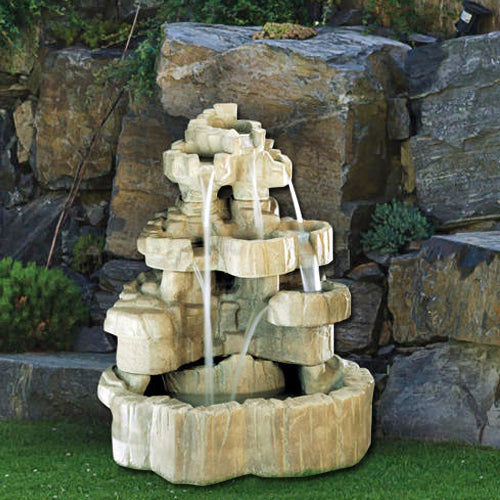 Large Rock Falls Fountain with water flowing