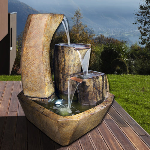 Curving Vessels Fountain outdoor water feature