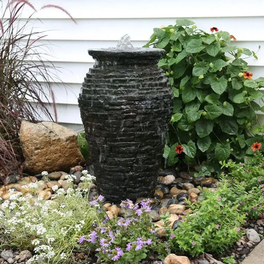 Stacked Slate Urn Fountain Kit 24 inch H 61 cm