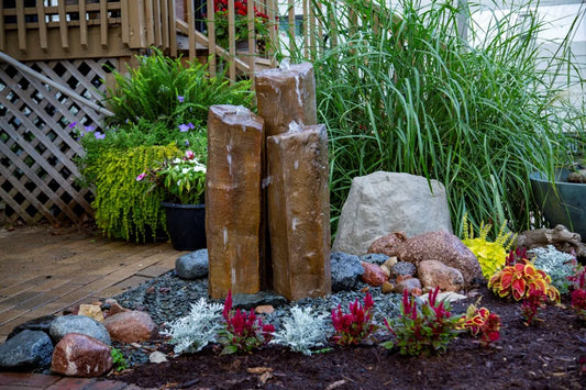 Set of 3 faux basalt columns