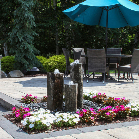 Hollowed Out Basalt Column Outdoor Fountain