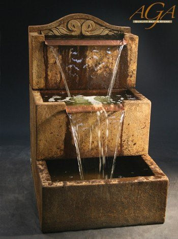 Uccelli Wall Tiered Garden Fountain Tall outdoor water feature