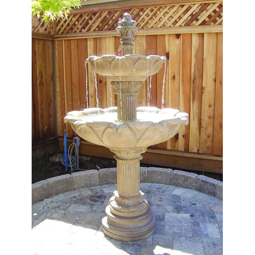 Acquarossa Two Tier Fountain with water flowing