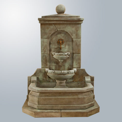 Acquitaine Wall Fountain with water flowing