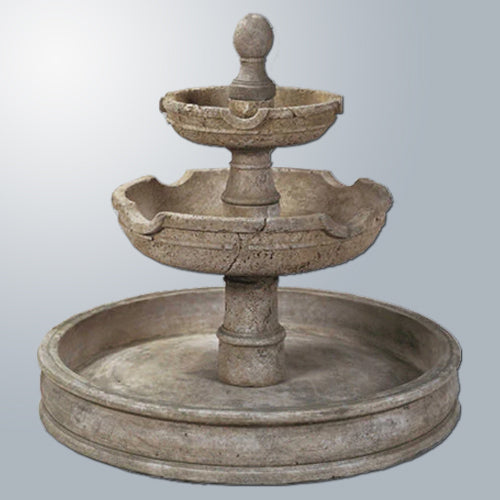 Agrigento Pond Outdoor Water Fountain with tiered design and natural stone finish