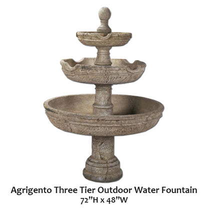 Agrigento Three Tier Outdoor Water Fountain
