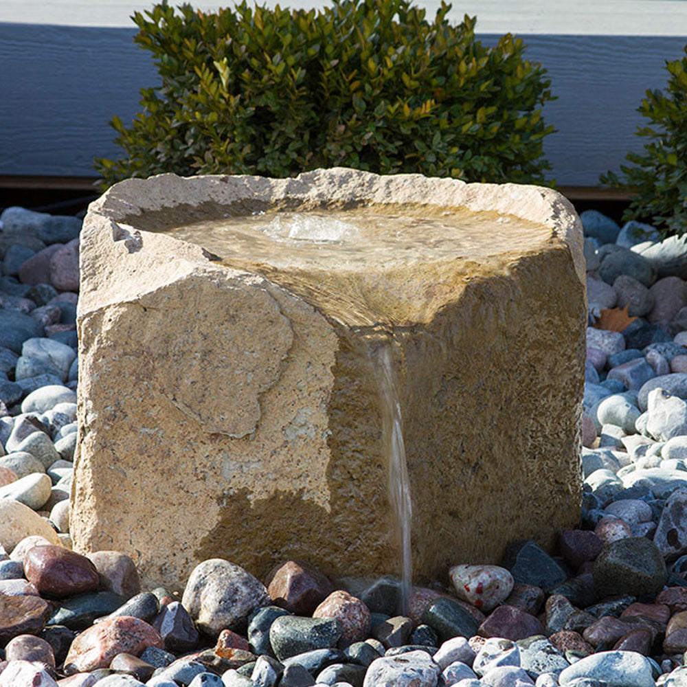 Alder Falls Rock Outdoor Fountain with water flowing
