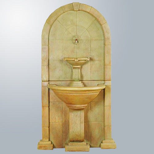 Amalfi Wall Outdoor Fountain with water flowing