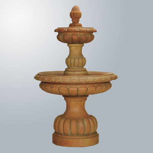 Ambra Two Tier Fountain with water flowing
