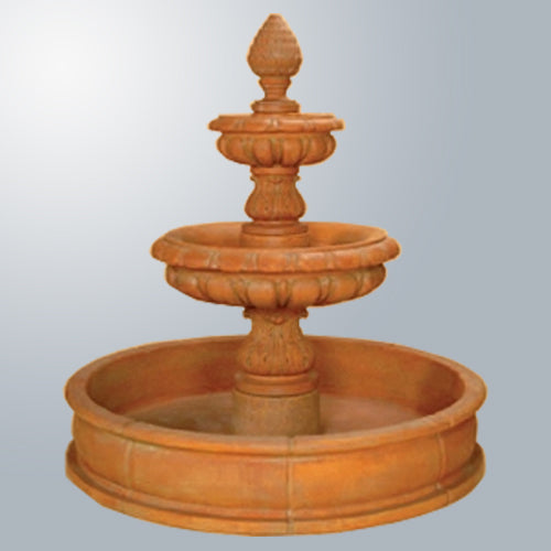Amelia Two Tier Pond Fountain in a garden setting