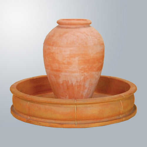 Anfora Fountain Small with 51 inch Concrete Pond outdoor water feature
