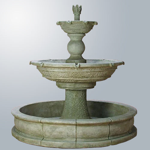 Antiquarium Two Tier Pond Outdoor Fountain with water flowing