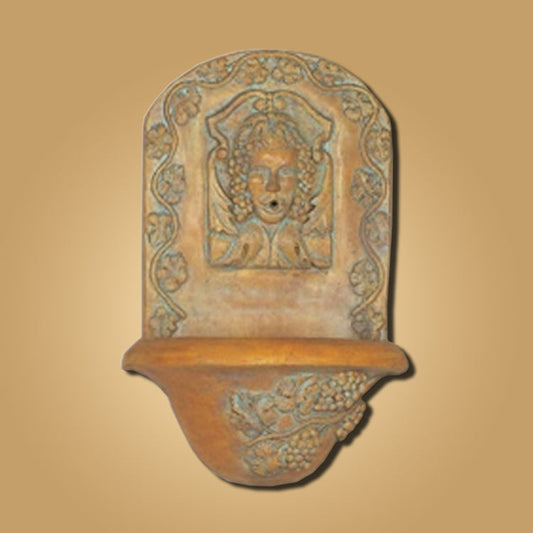 Bacco Wall Fountain with water flowing