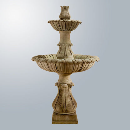Calanthia Two Tier Fountain With Acanthus Finial outdoor water feature
