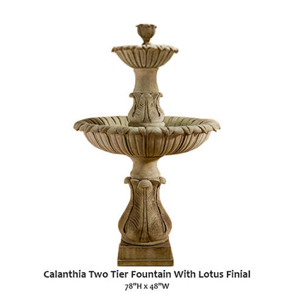 Calanthia Two Tier Fountain With Lotus Finial