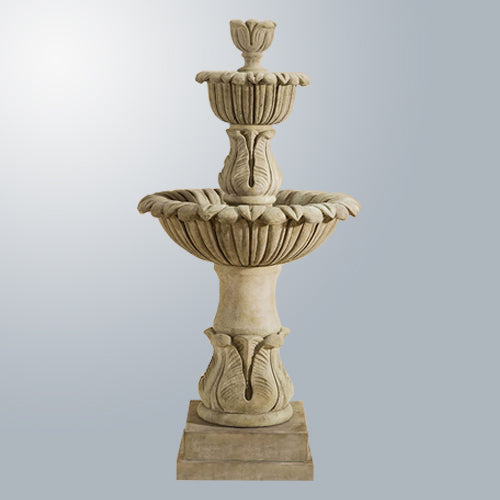 Calanthia Two Tier Fountain in a garden setting