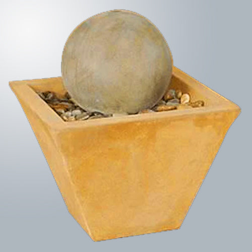 Calming Ball Fountain with water flowing over a sphere
