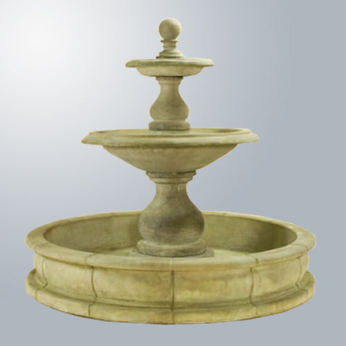 Carrara Two Tier Fountain with 66 inch Wide Pond