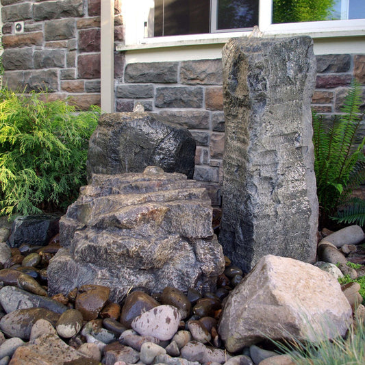 Cascade Mini Mountain Spring Triple Stone Outdoor Fountain