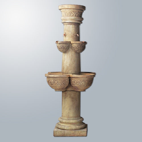Cathedral Outdoor Water Fountain with tiered design and decorative accents
