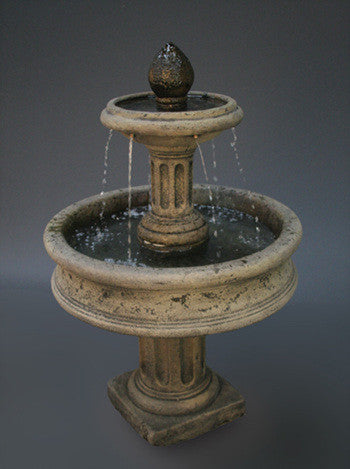Column Base Tiered Water Fountain for Garden or Patio