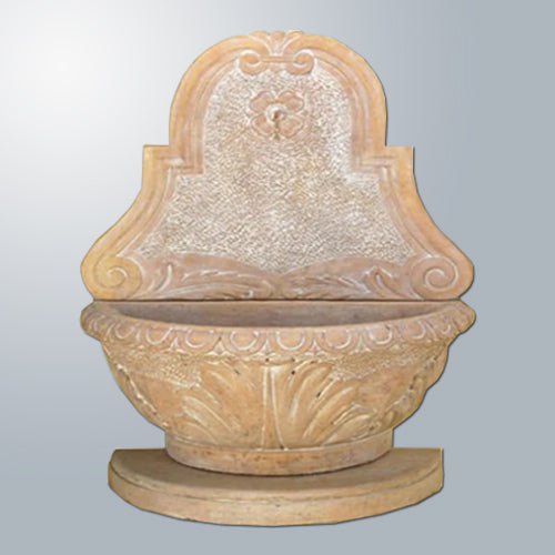Como Wall Outdoor Water Fountain with basin and spigot