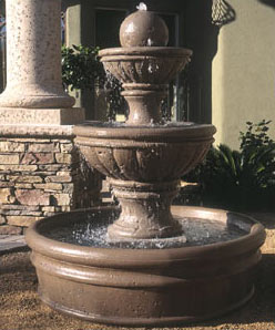 GFRC Tuscany Series Tiered Fountain with Basin