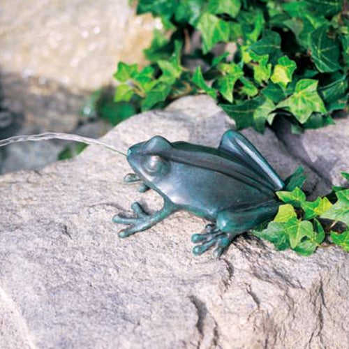 Brass Baron Crazy Mini Frog Garden Pool Accent statue