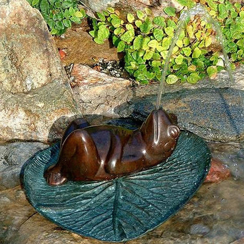 Brass Baron Darn Frog Garden Pool Accent