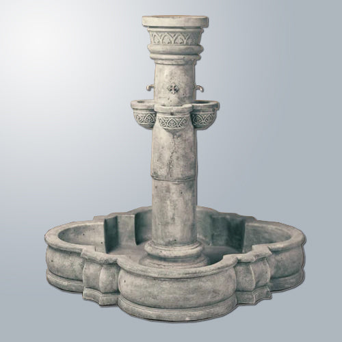 Del Moro Outdoor Water Fountain with tiered design and decorative basin