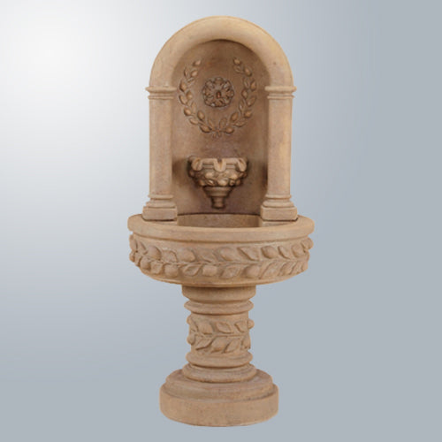 Deruta Lemon Niche Wall Fountain with ceramic tile and spigot