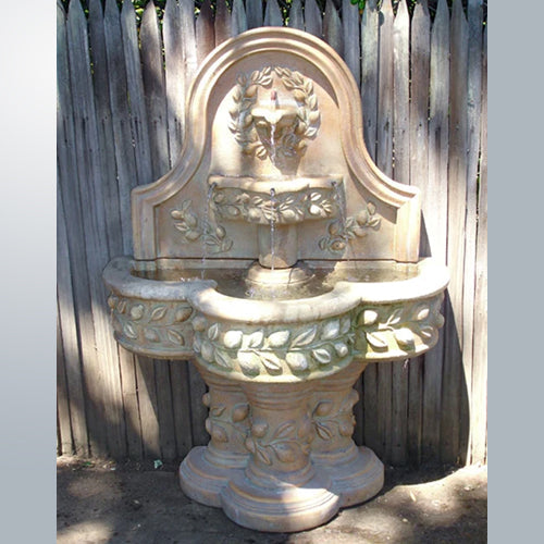 Deruta Lemon Wall Outdoor Water Fountain with ceramic tile and spigot